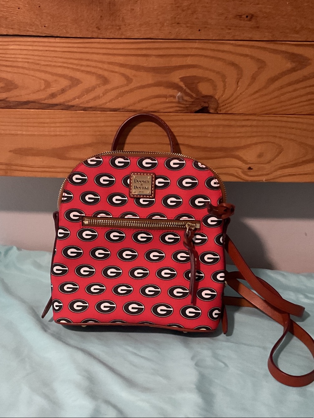 Dooney & Bourke Georgia Mini Backpack with Tan Trim